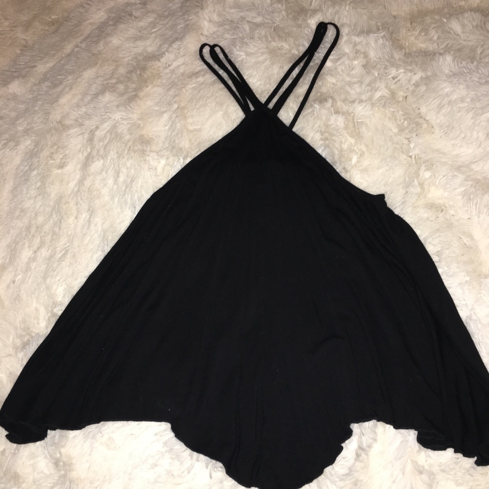 Black criss cross neck/back t shirt